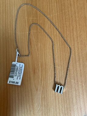 NWT Alex Woo Sterling Silver "M" Little Letter Pendant Necklace